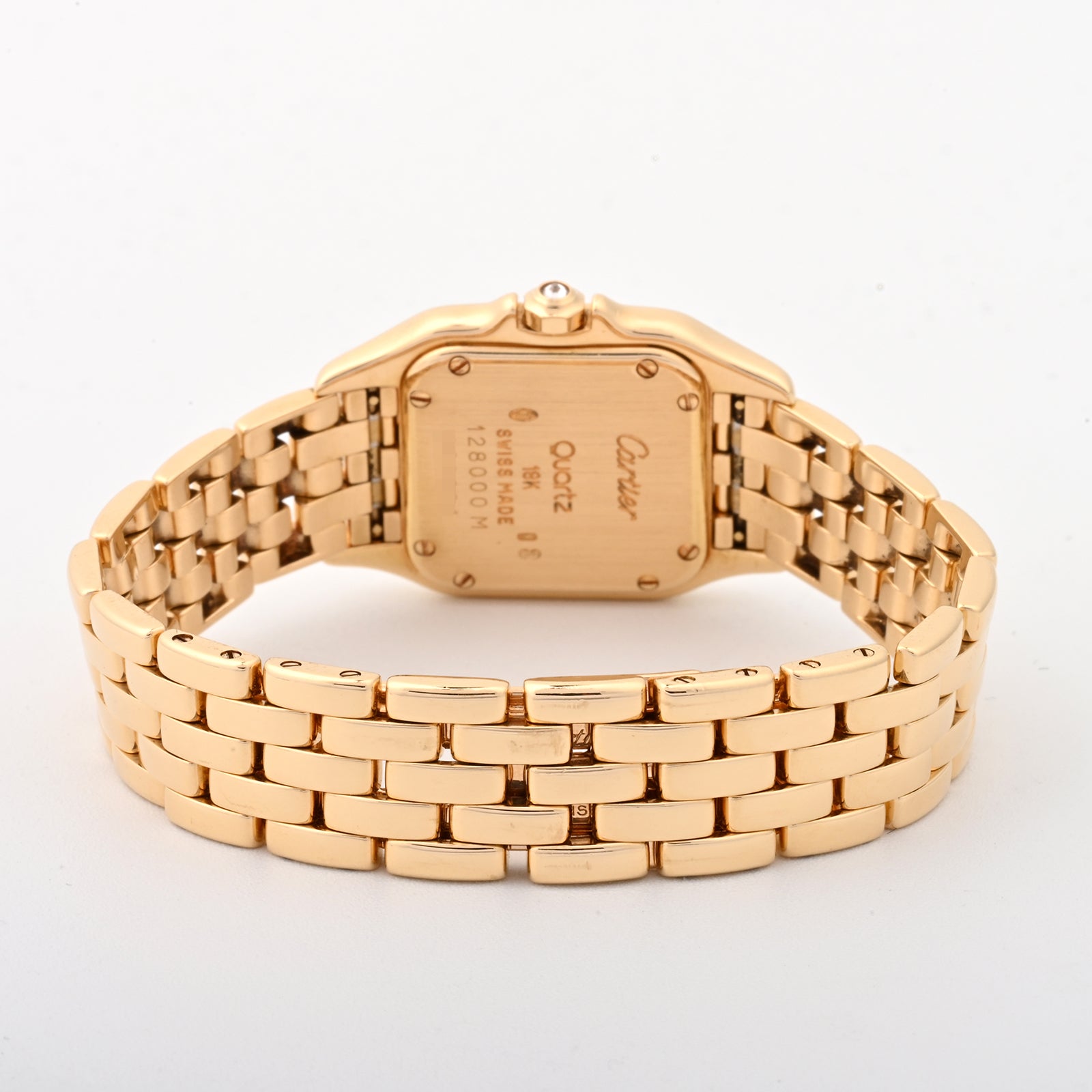 Cartier Panthere Small Yellow Gold Factory Diamond Bezel Ivory Roman Dial on Bracelet 128000m