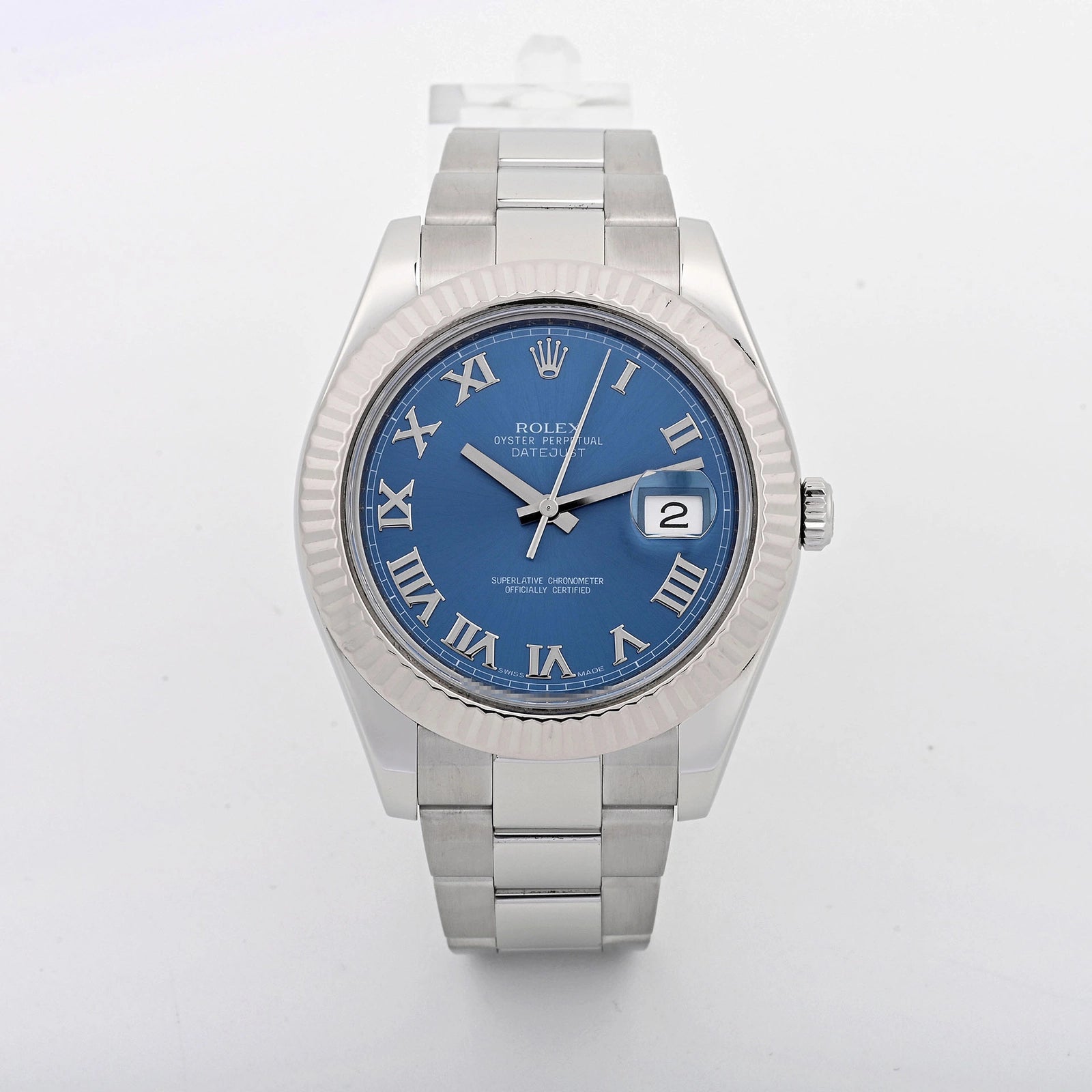 Rolex Datejust II Blue Roman Dial on Oyster 116334 Card 2010