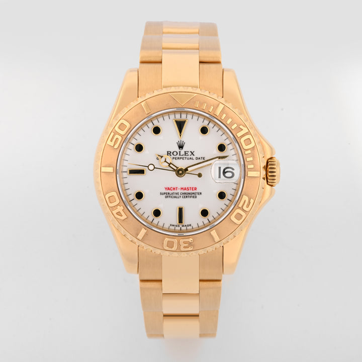 Rolex Ladies Yacht Master Yellow Gold White Dial on Oyster band 168628