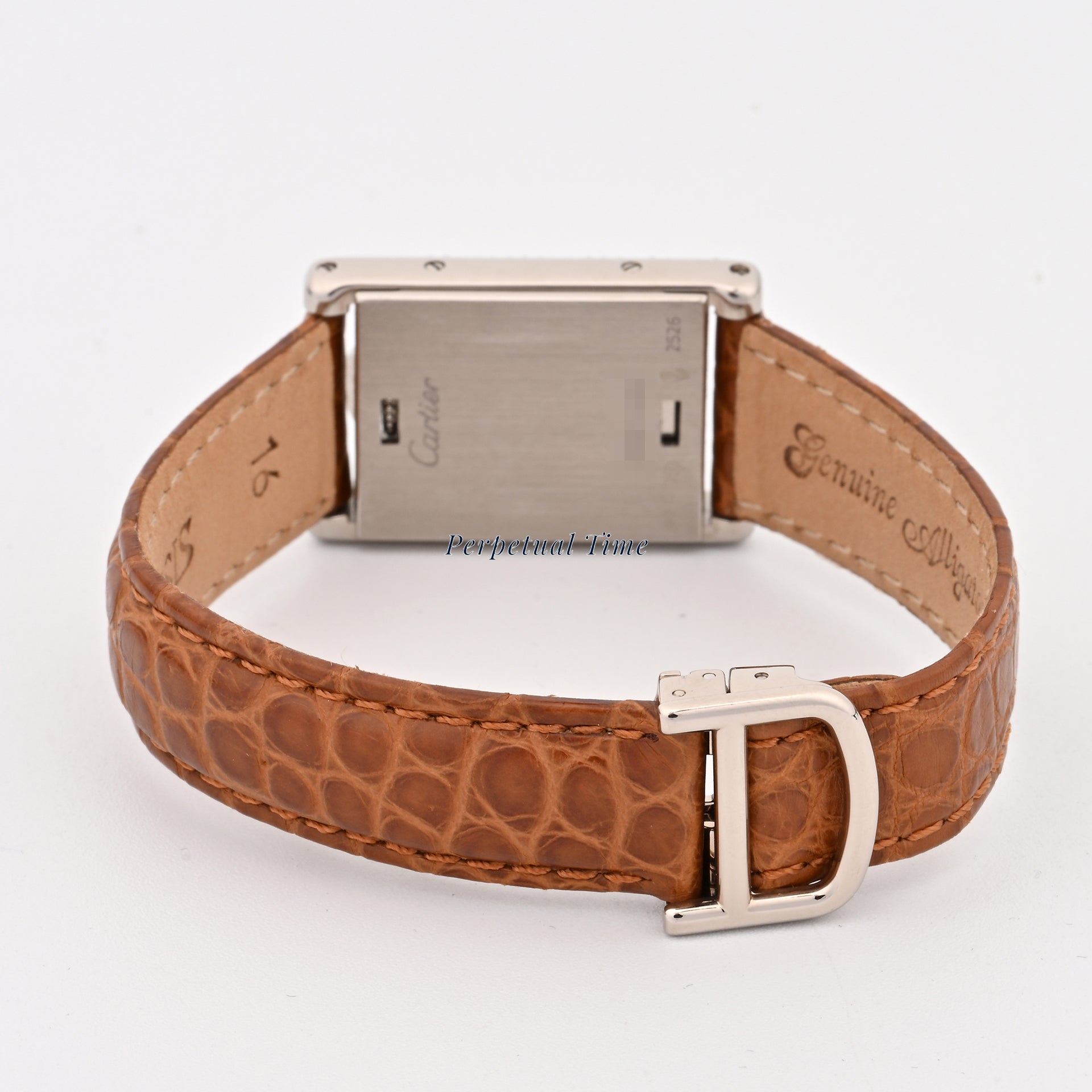 Cartier Tank Basculante White Arabic Dial on Brown Leather band wa202751