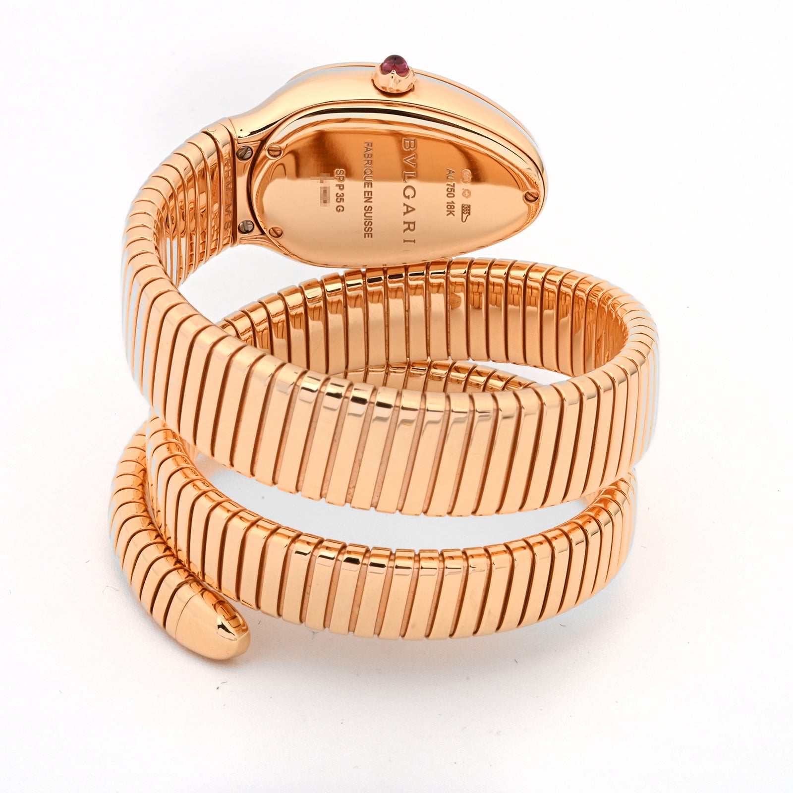 Bvlgari Serpentine Rose Gold Factory Diamond Bezel Black Dial on Double Wrap SPP35G