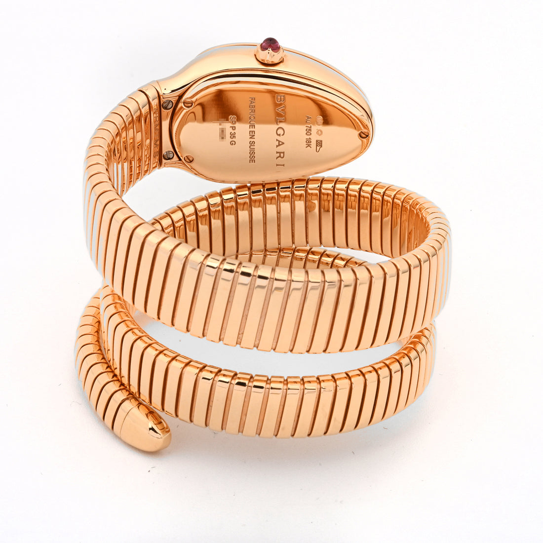 Bvlgari Serpentine Rose Gold Factory Diamond Bezel Black Dial on Double Wrap SPP35G