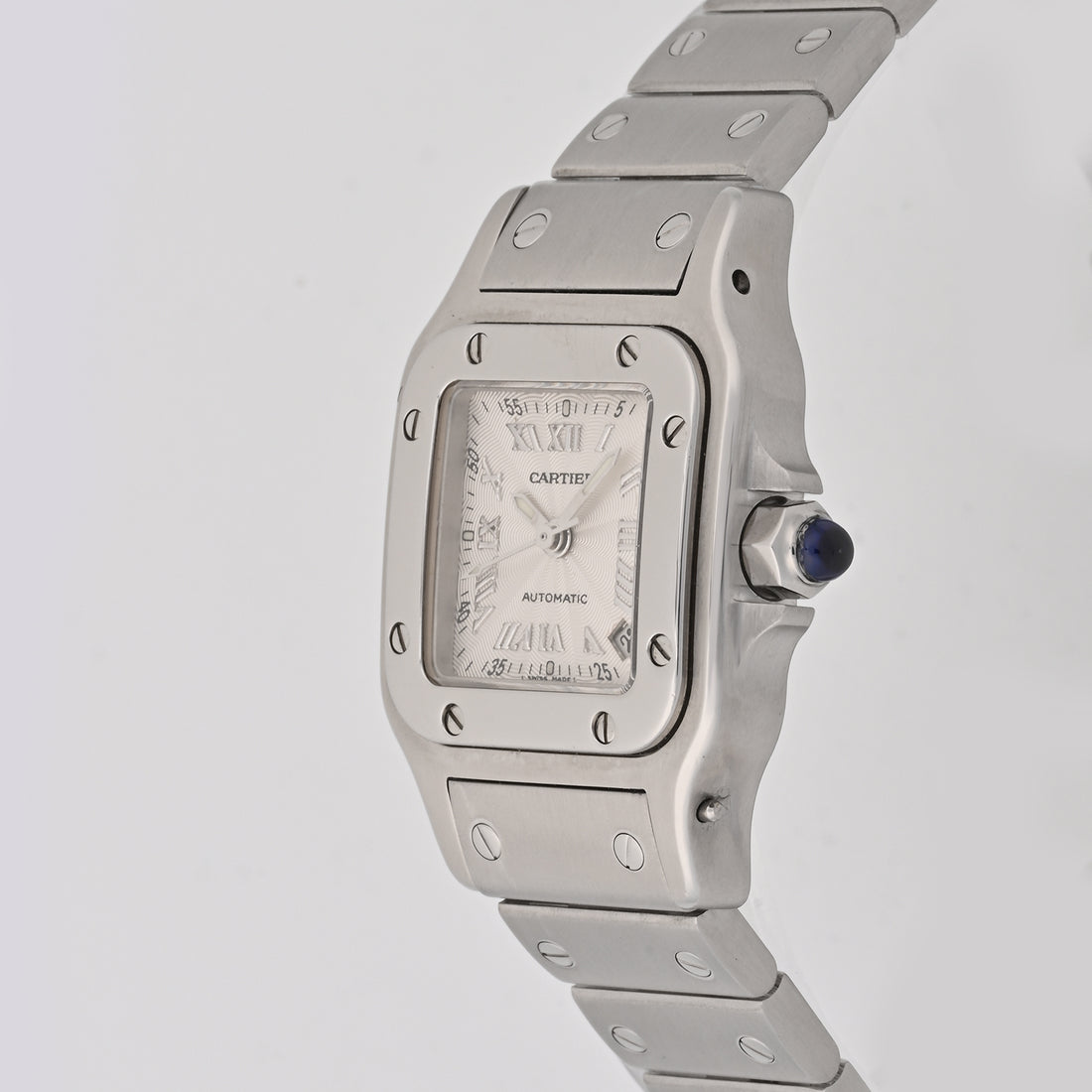 Cartier Santos Galbee Stainless Steel Silver Roman Numeral Dial W20044D6