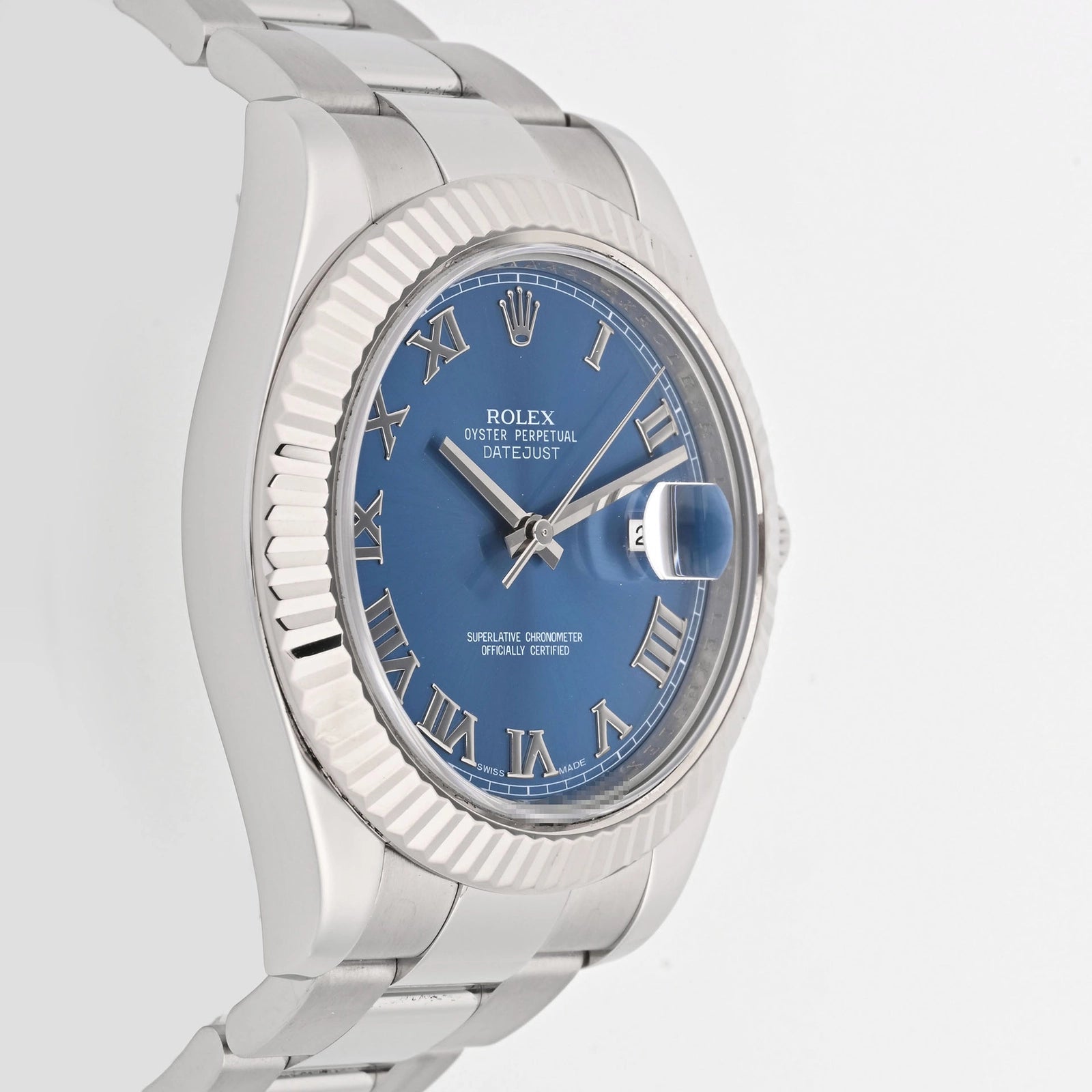 Rolex Datejust II Blue Roman Dial on Oyster 116334 Card 2010