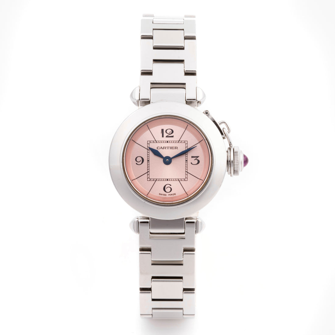 Cartier Pasha Pink Dial on Stainless Steel Bracelet W3140008