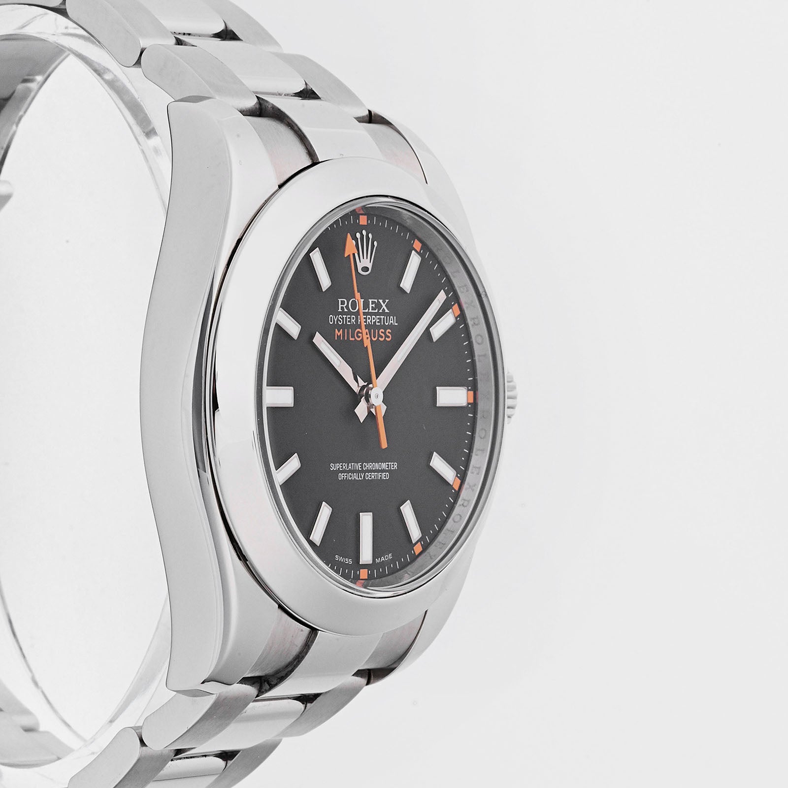 Rolex Milgauss Stainless Steel Black Dial on Oyster 116400