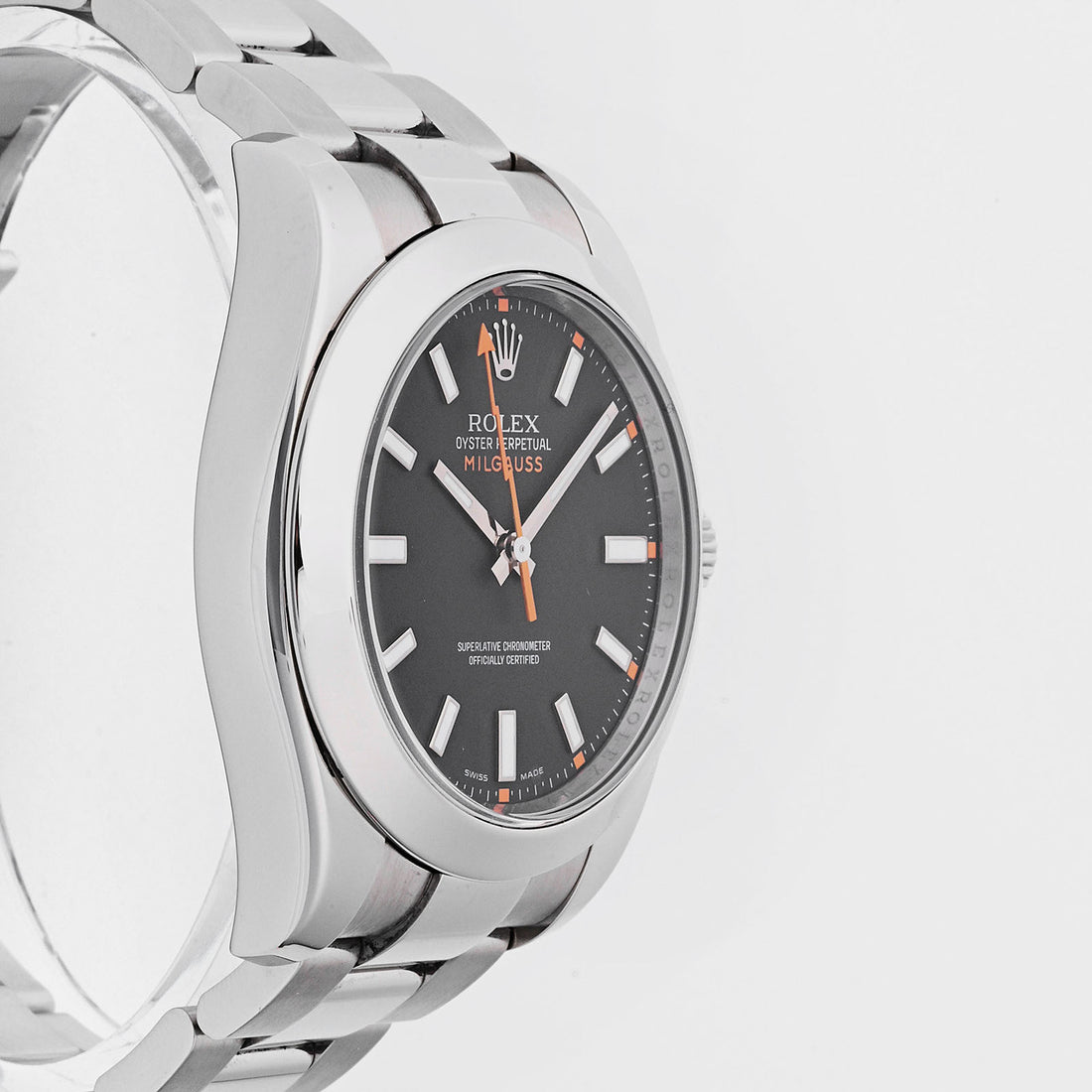Rolex Milgauss Stainless Steel Black Dial on Oyster 116400