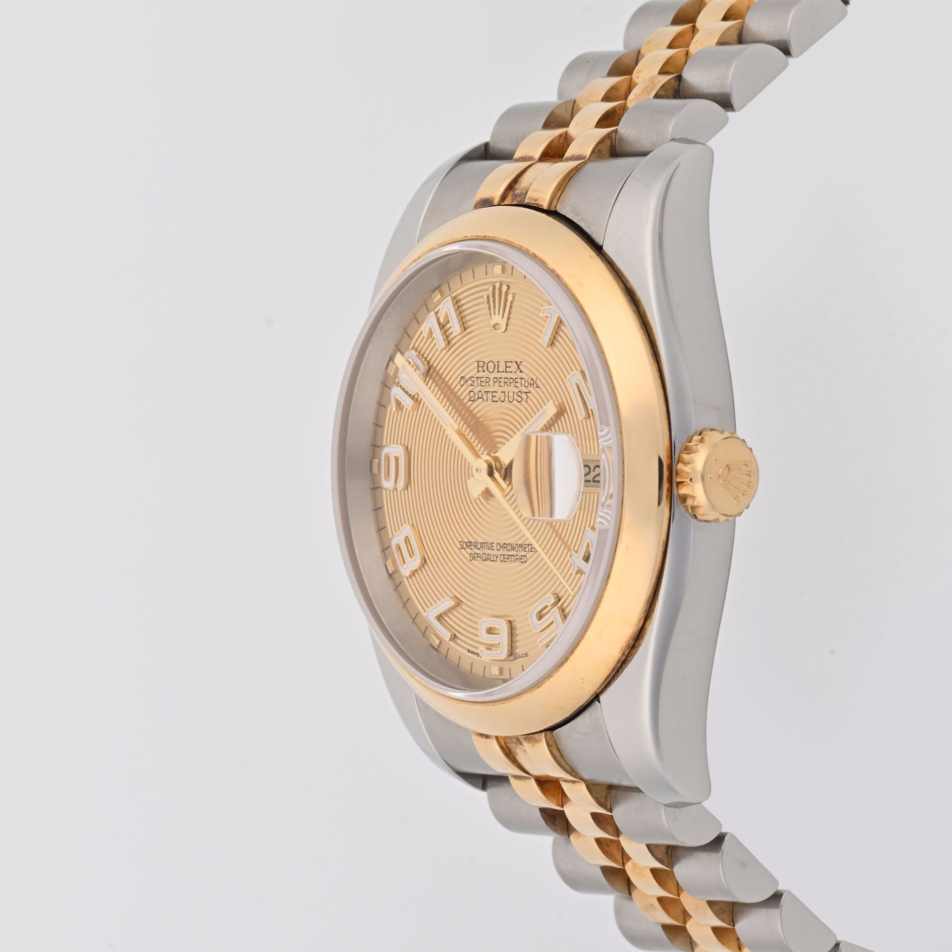 Rolex Datejust 36 Champagne arabic sun beam Dial on Jubilee band 116203