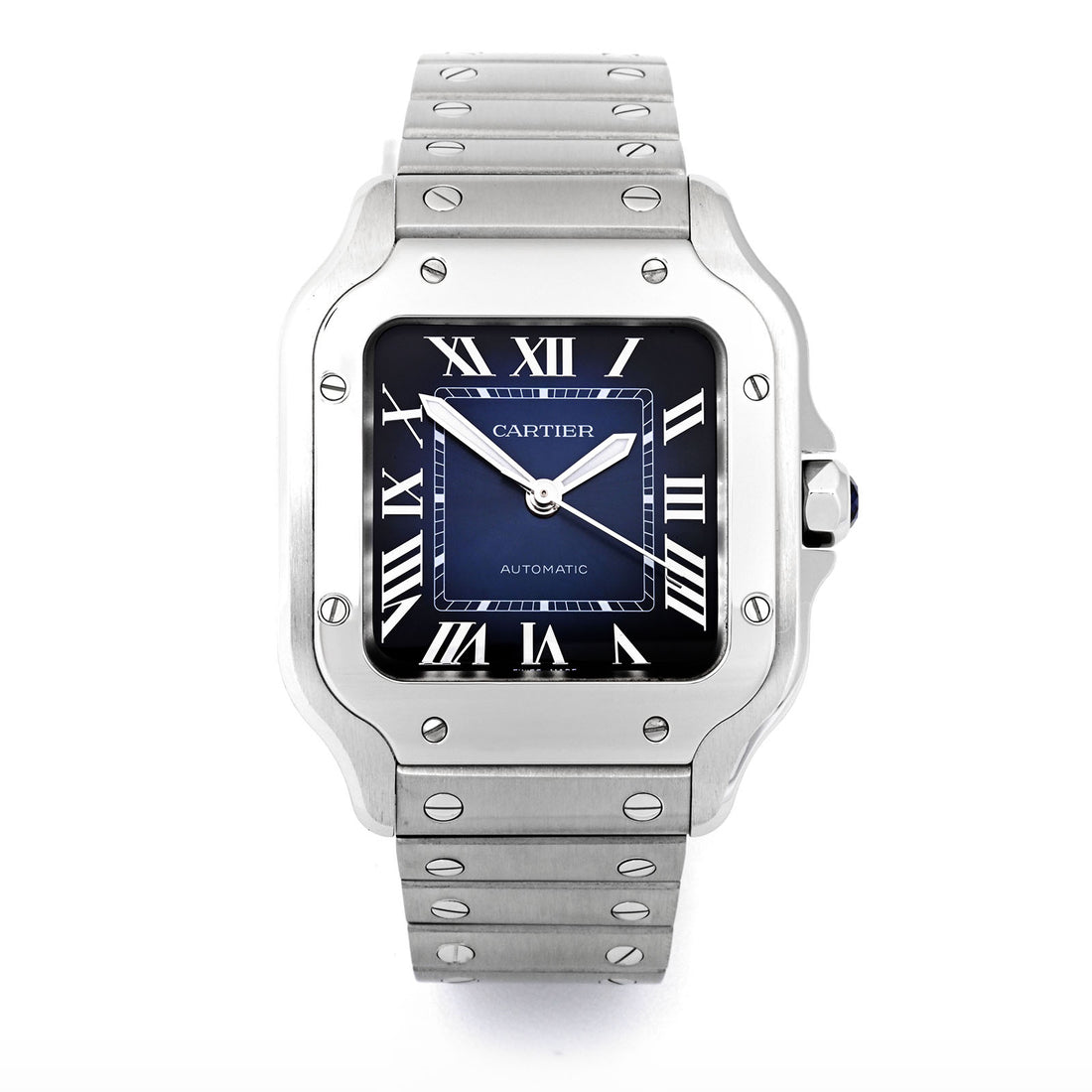 Cartier Santos de Cartier Medium Blue Dial on Bracelet WSSA0063 Card