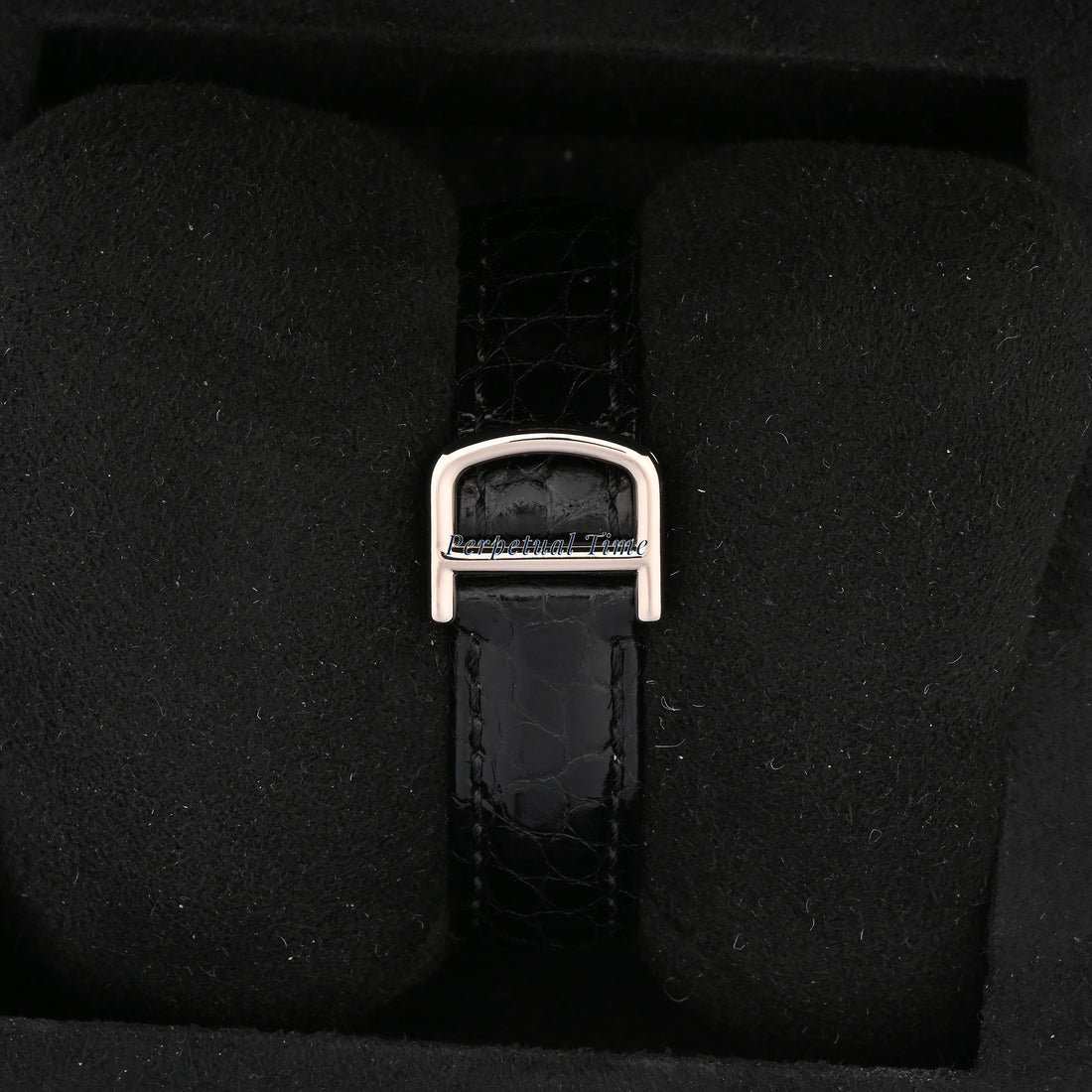 Cartier Tank Francaise Diamond Dial on Black Leather w Deployment Buckle band WE102631