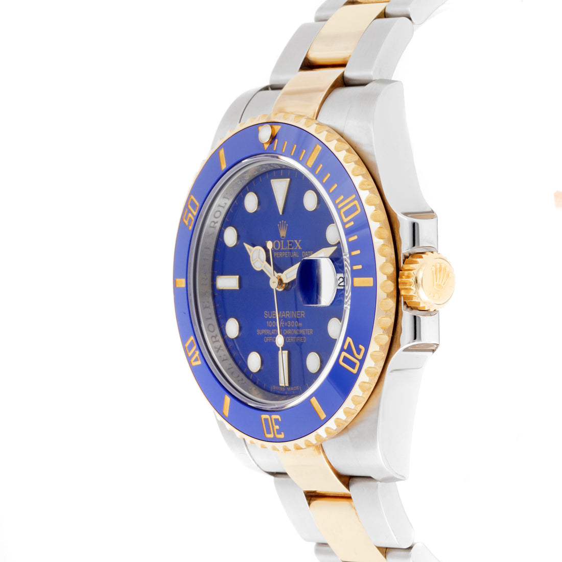 Rolex Submariner 40mm Stainless Steel and Yellow Gold Blue Dial on Oyster 116613LB Card 2018