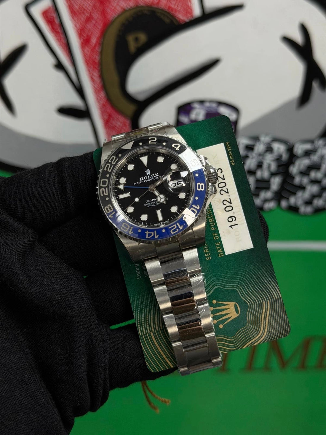 Rolex GMT-Master II Batman Black Dial on Oyster band 126710BLNR Card 2023