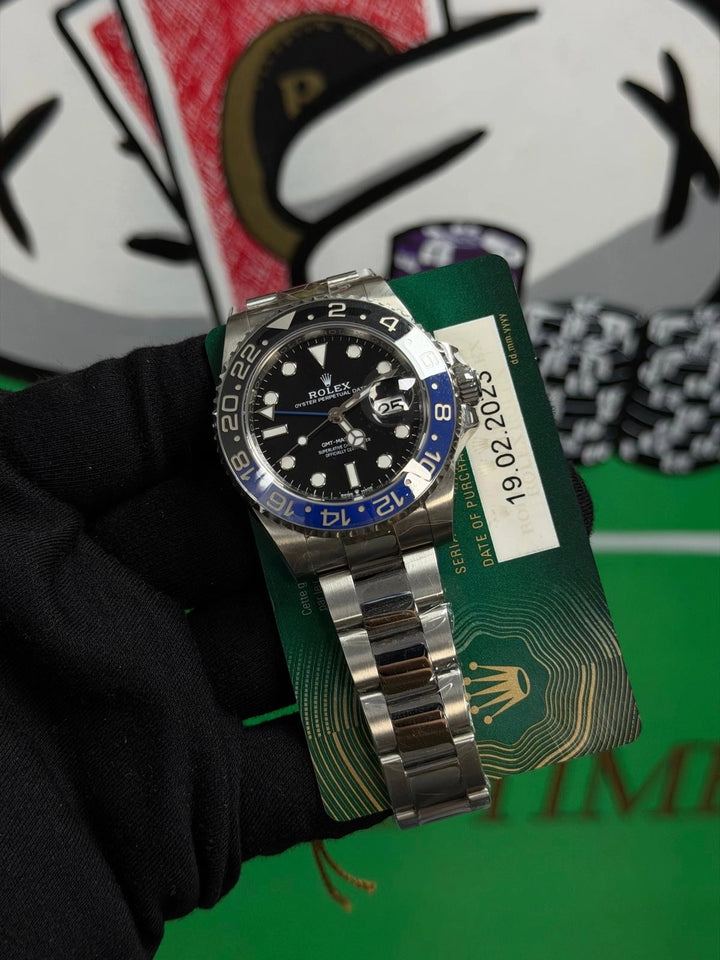 Rolex GMT-Master II Batman Black Dial on Oyster band 126710BLNR Card 2023