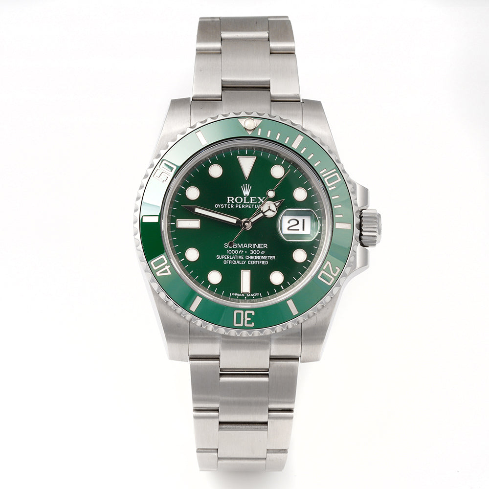 Rolex Submariner Hulk Green Dial on Oyster 116610LV Card 2017