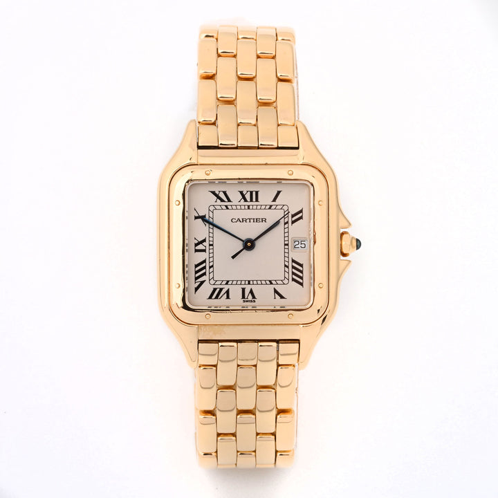Cartier Panthere Medium Yellow Gold White Roman Dial on Bracelet 83782747