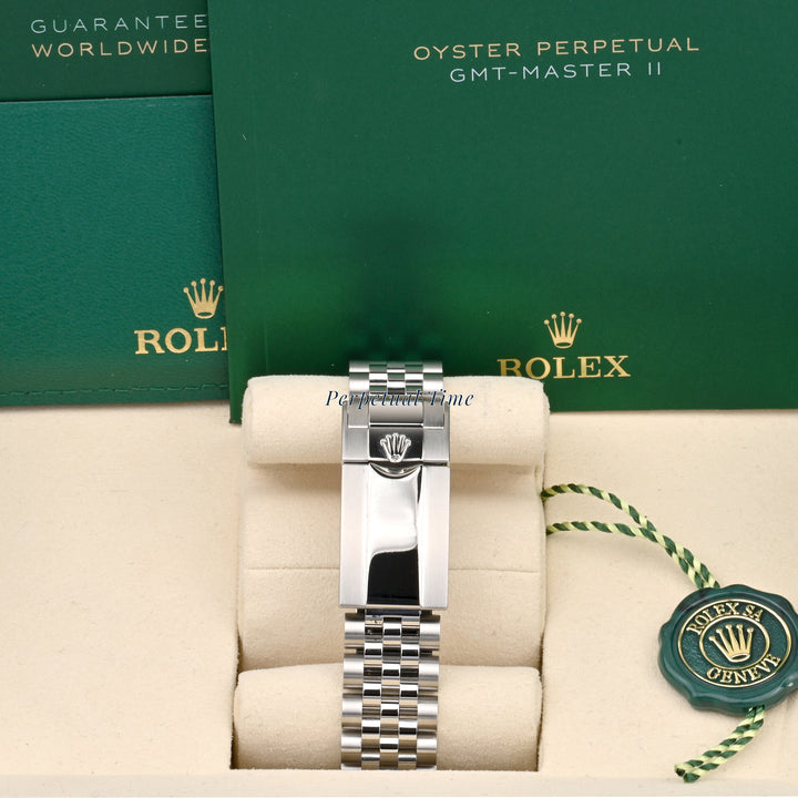 Rolex GMT-Master II Bruce Wayne Black Dial on Jubilee band 126710GRNR Card 2025