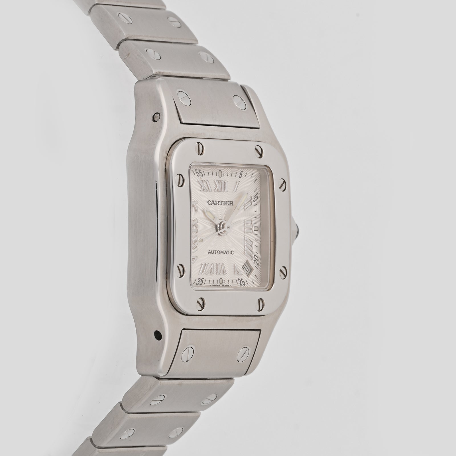 Cartier Santos Galbee Stainless Steel Silver Roman Numeral Dial W20044D6