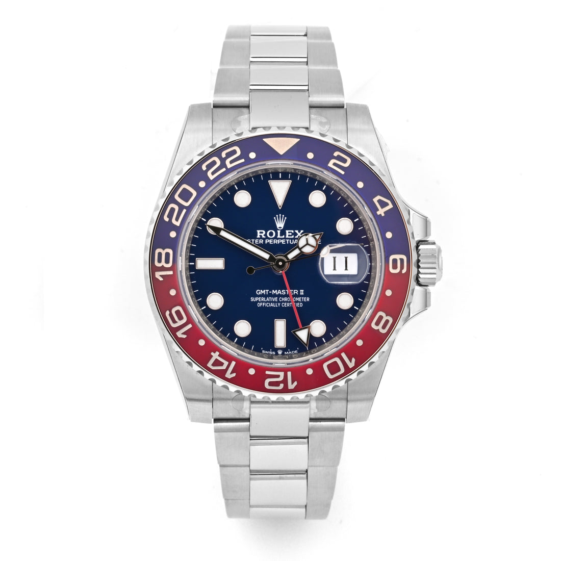 Rolex GMT-Master II Pepsi White Gold Blue Dial on Oyster 126719BLRO Card 2025