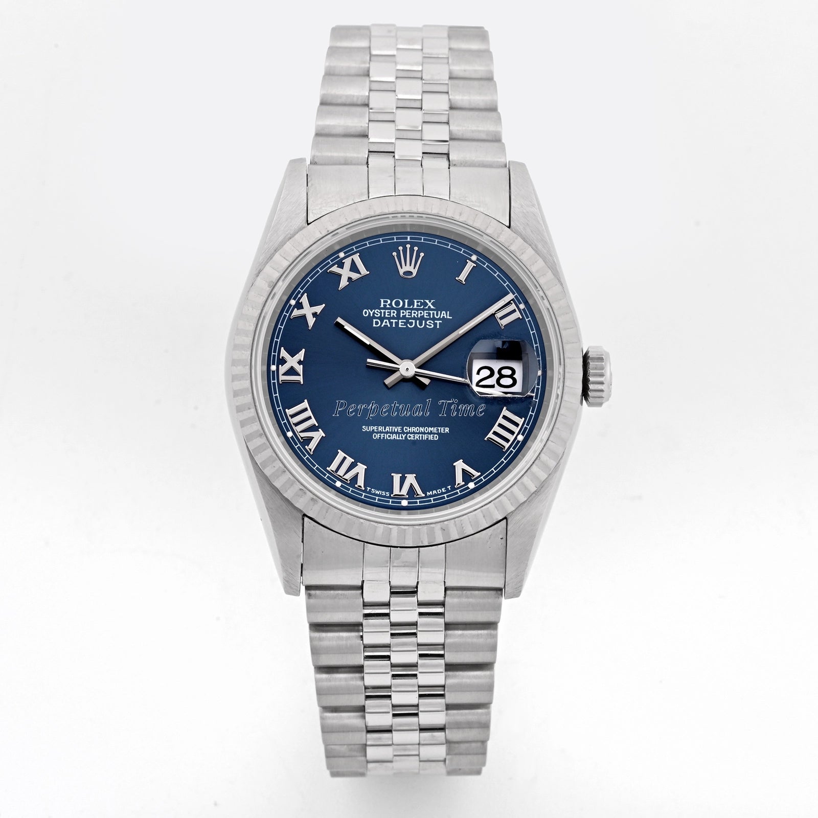 Rolex Datejust 36 Blue roman Dial on Jubilee 16234 Papers 1995