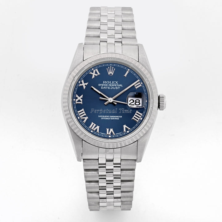 Rolex Datejust 36 Blue roman Dial on Jubilee 16234 Papers 1995