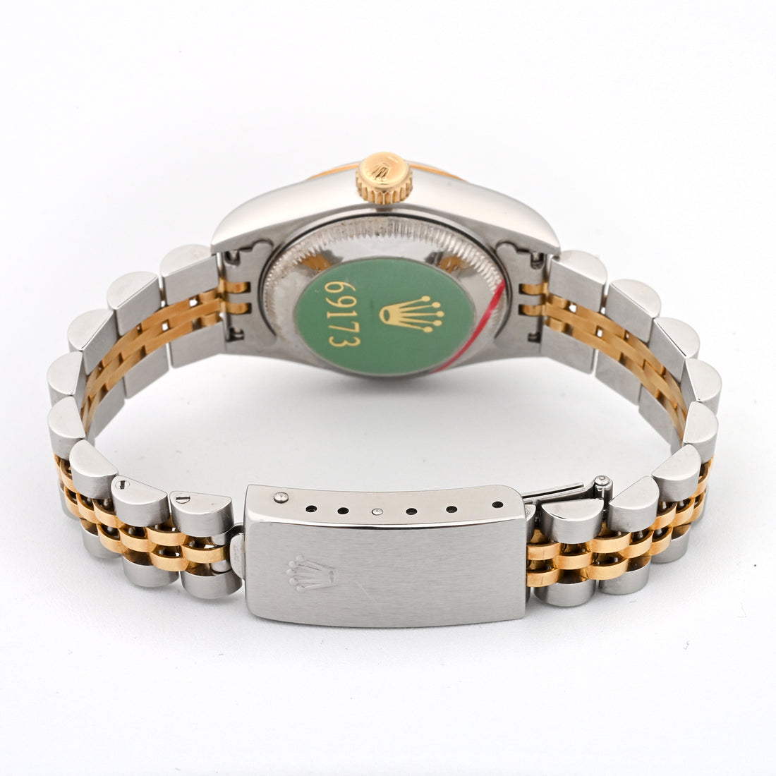 Rolex Datejust Lady Stainless And Yellow Gold Blue Stick Dial on Jubilee 69173 Papers