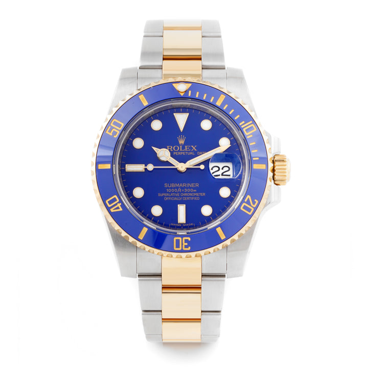 Rolex Submariner Stainless Steel and Yellow Gold Blue Dial on Oyster 116613LB Card 2019
