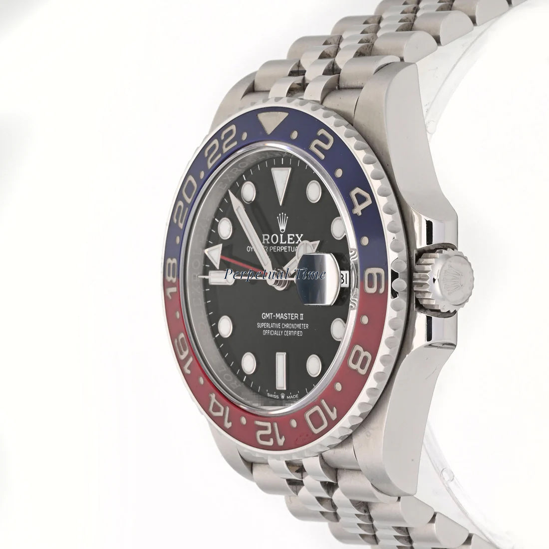 Rolex GMT-Master II Pepsi Black Dial on Jubilee band 126710BLRO Card