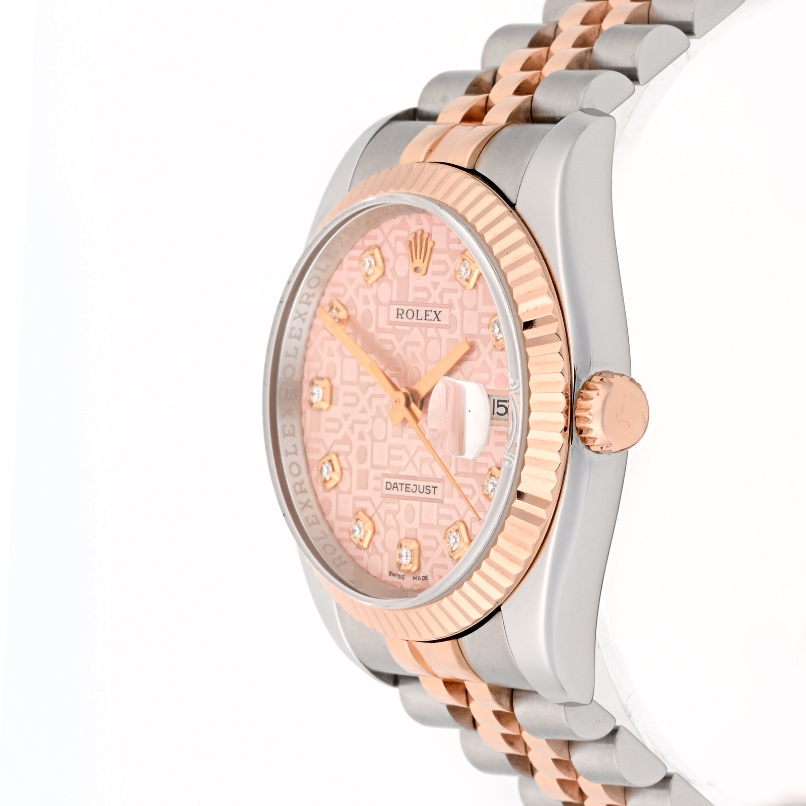 Rolex Datejust 36 Stainless Steel and Rose Gold Pink Computer Diamond Dial on Jubilee 116231
