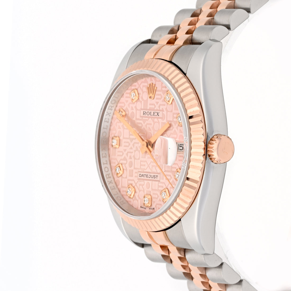 Rolex Datejust 36 Stainless Steel and Rose Gold Pink Computer Diamond Dial on Jubilee 116231