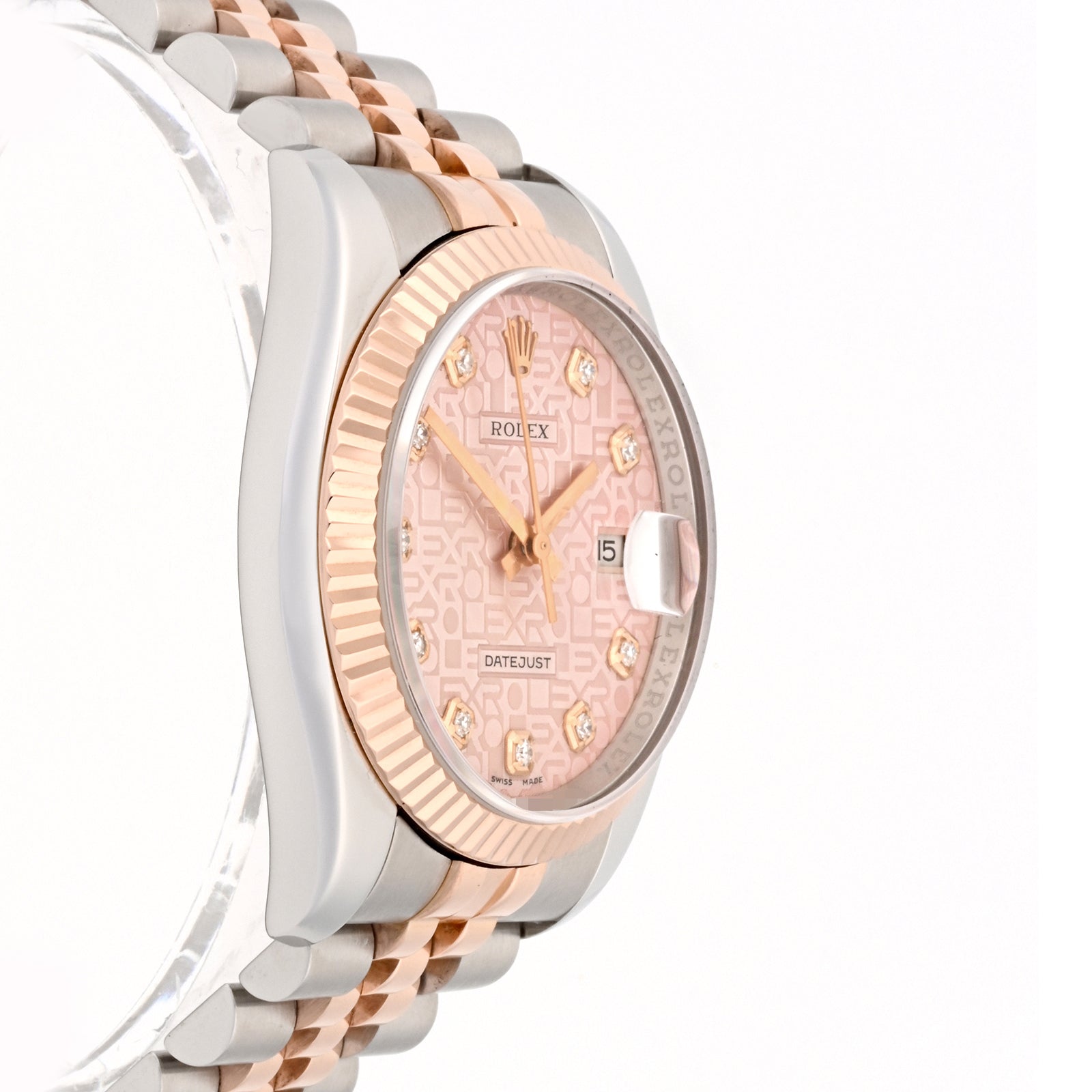 Rolex Datejust 36 Stainless Steel and Rose Gold Pink Computer Diamond Dial on Jubilee 116231