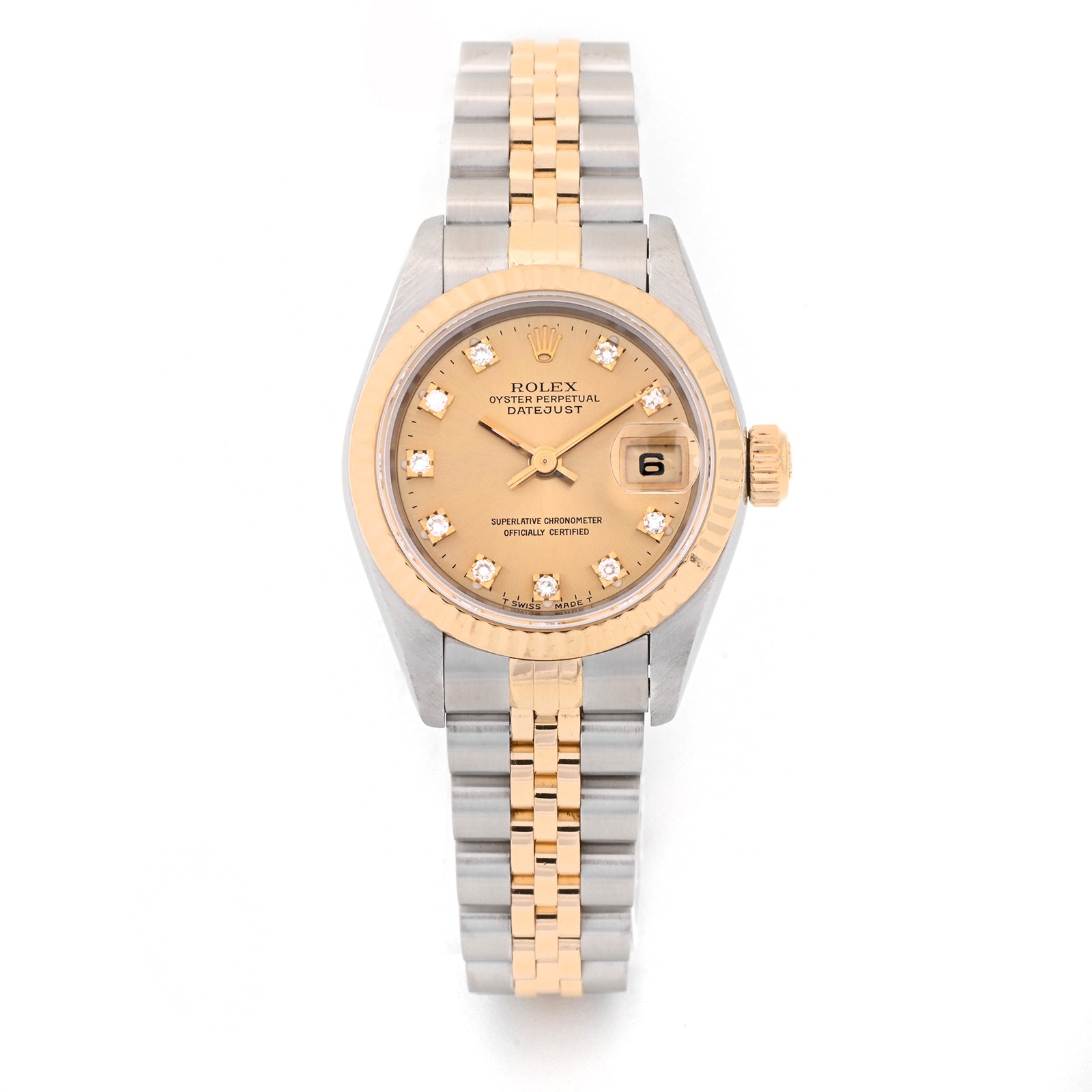 Rolex Datejust Lady 26mm Champagne Diamond Dial on Jubilee 69173