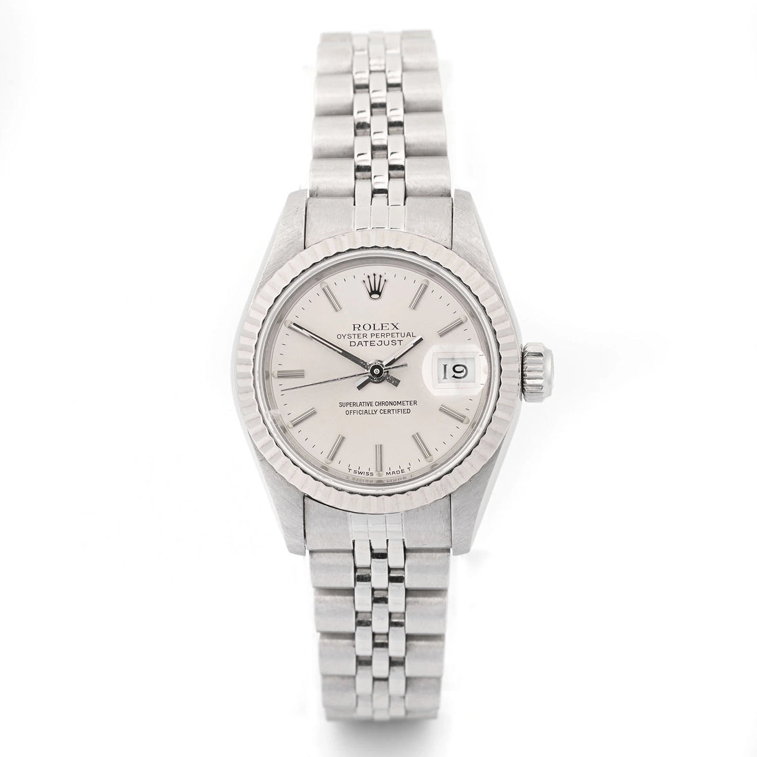 Rolex Datejust 26mm SS silver stick Dial on jubilee 69174