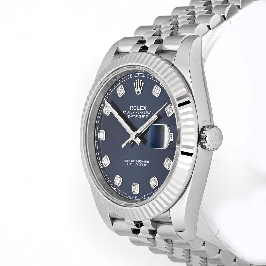 Rolex Datejust 41 StainlessSteel Blue Diamond Dial on Jubilee 126334 Card 2022