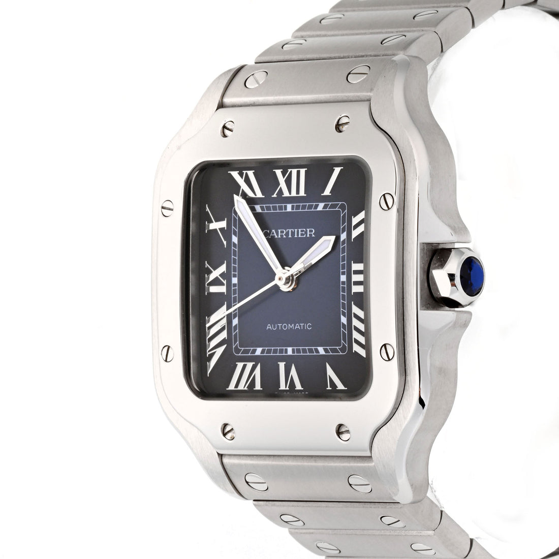 Cartier Santos de Cartier Medium Blue Dial on Bracelet WSSA0063 Card