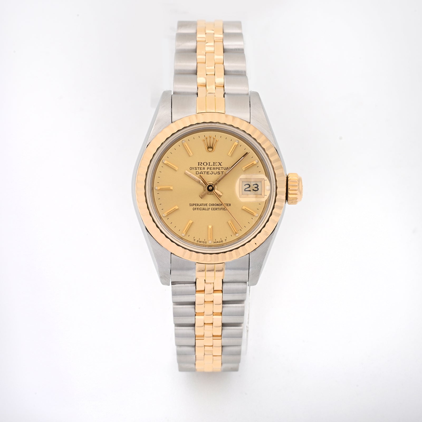 Rolex Datejust Lady 26mm Champagne Stick Dial on Jubilee 69173