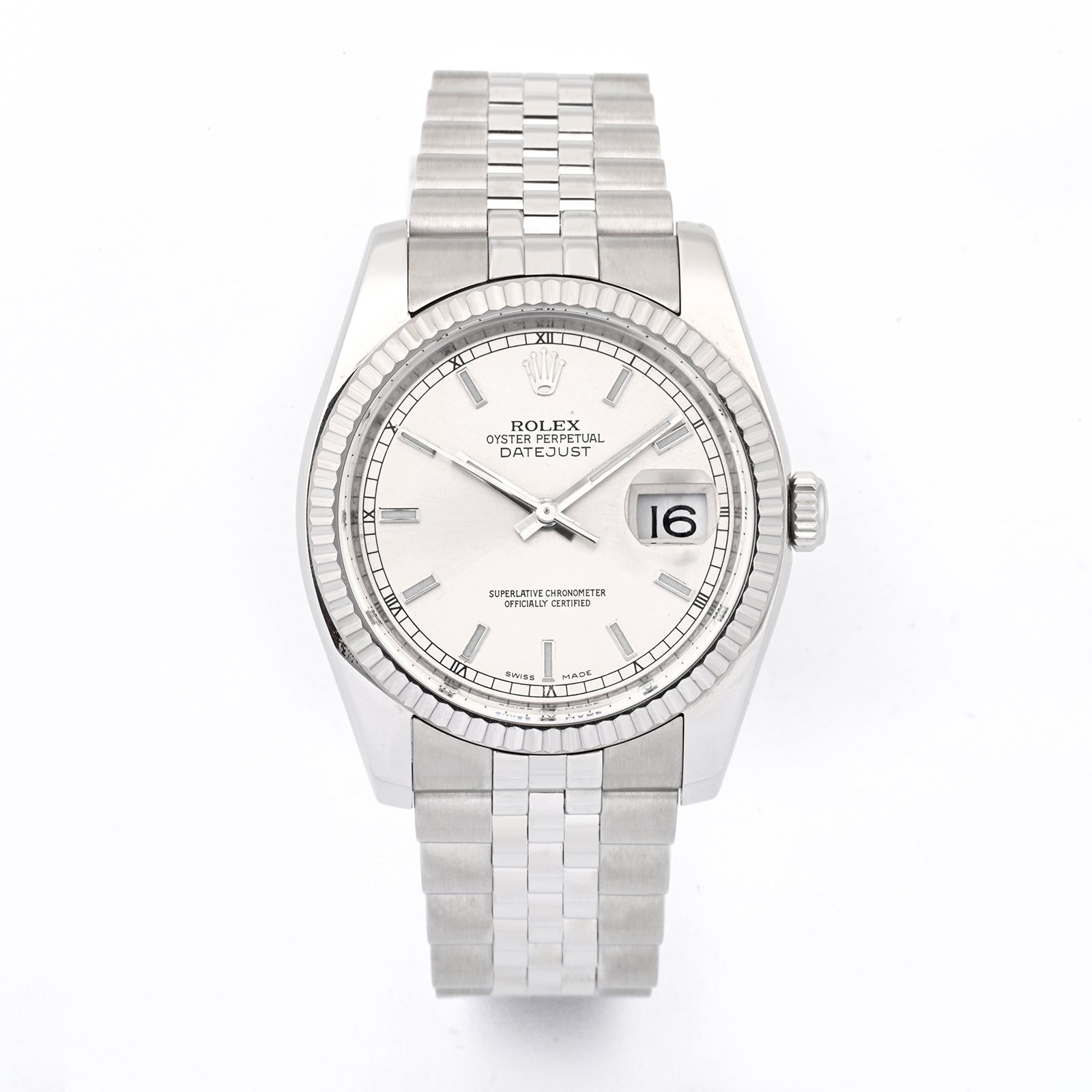 Rolex Datejust 36 Stainless Steel Silver Stick Dial on Jubilee 116234