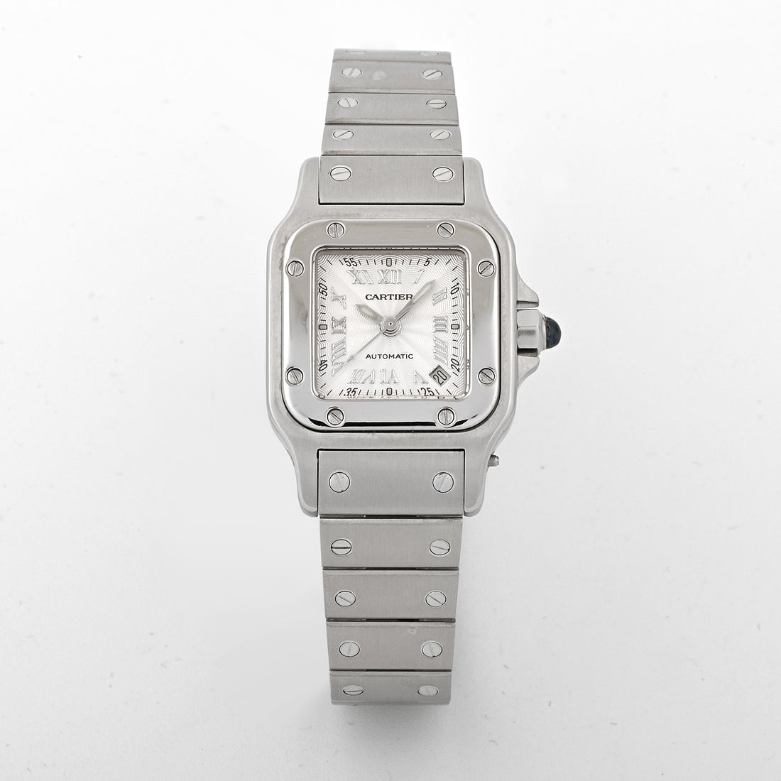 Cartier Santos Galbee Stainless Steel Silver Roman Numeral Dial W20044D6