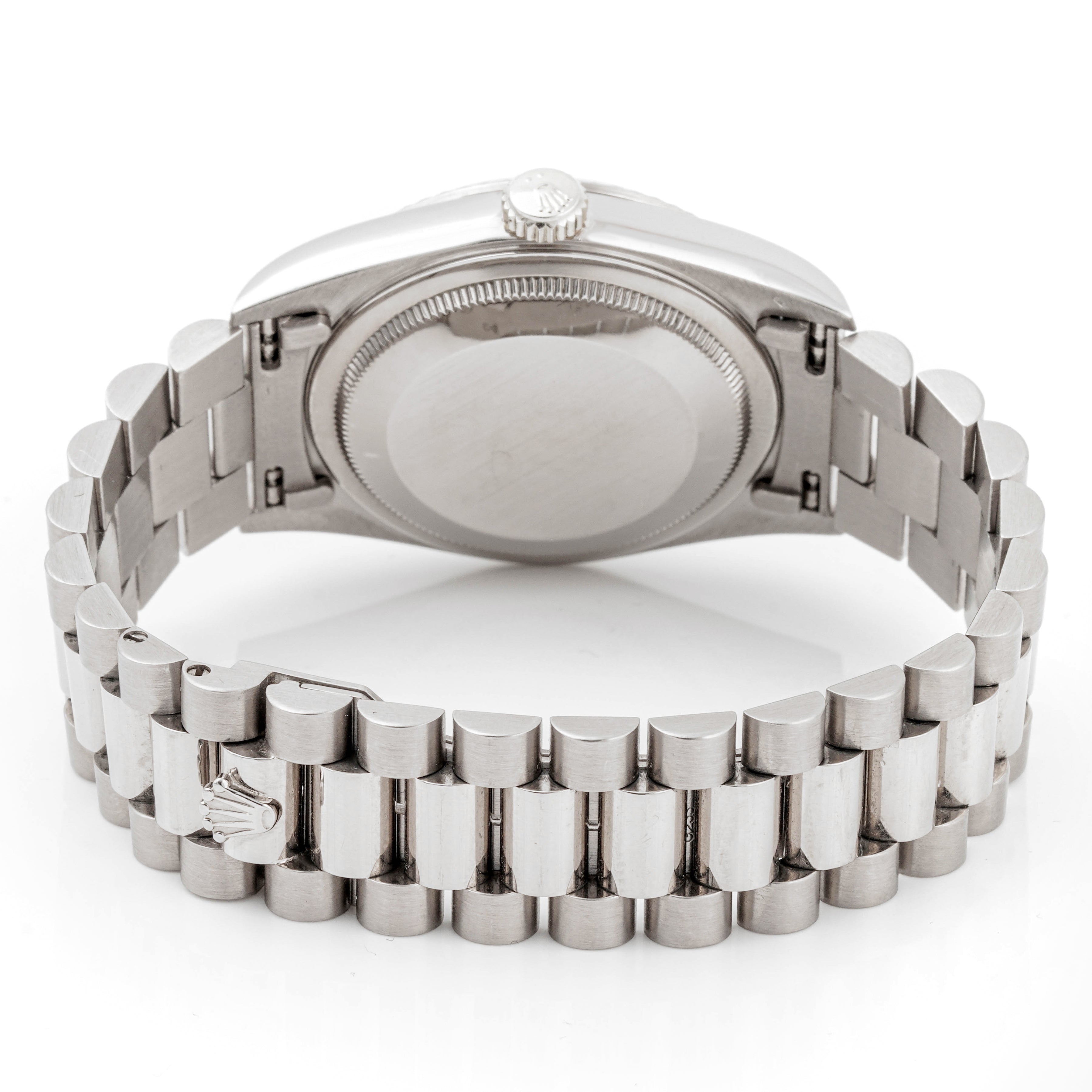 Rolex Day-Date 36mm White Gold Silver Diamond Dial on President Band 18239