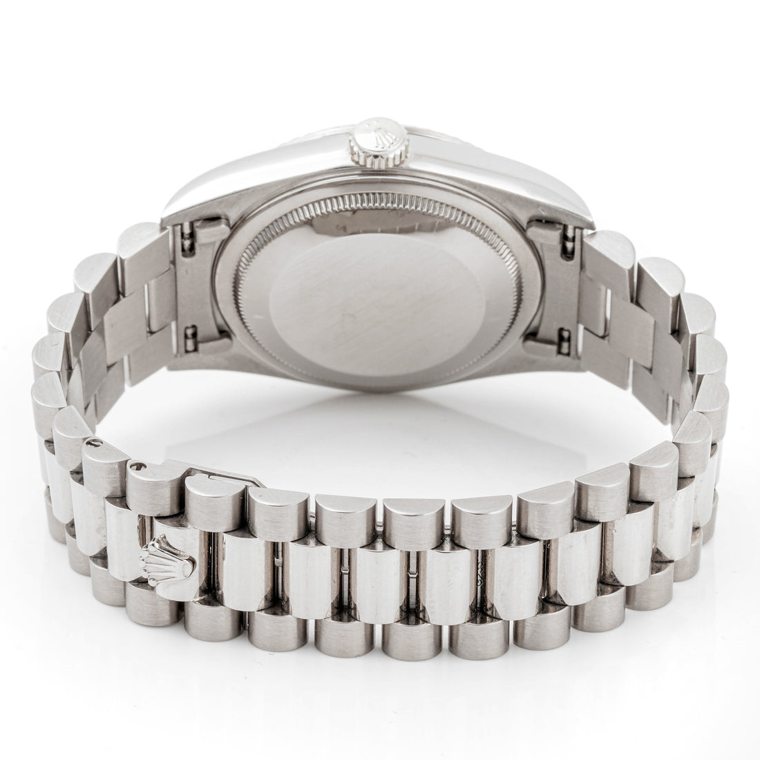 Rolex Day-Date 36mm White Gold Silver Diamond Dial on President Band 18239