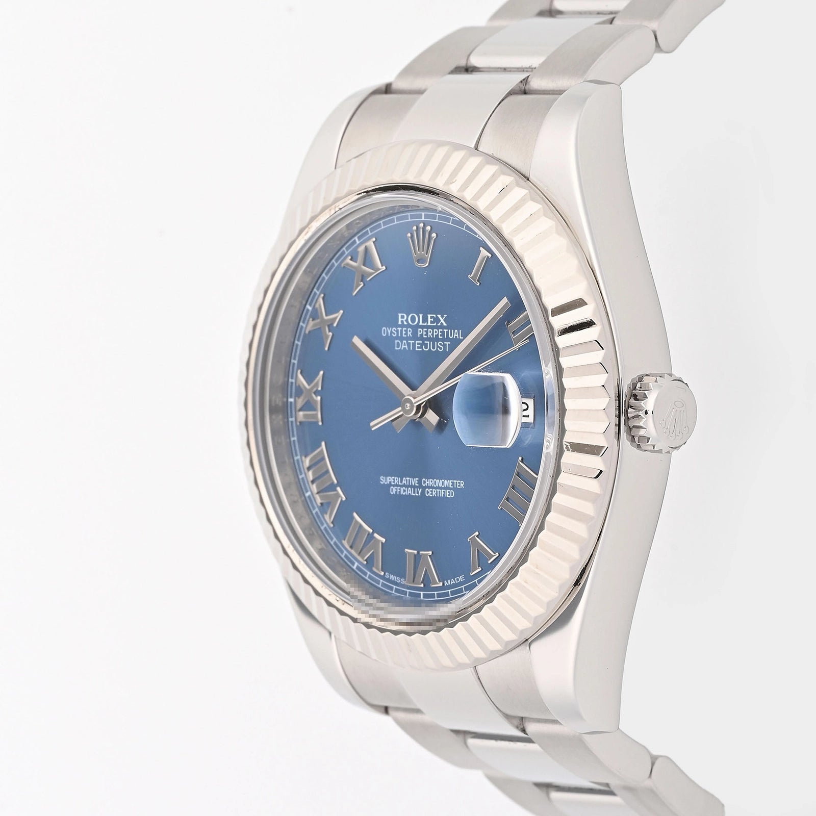 Rolex Datejust II Blue Roman Dial on Oyster 116334 Card 2010