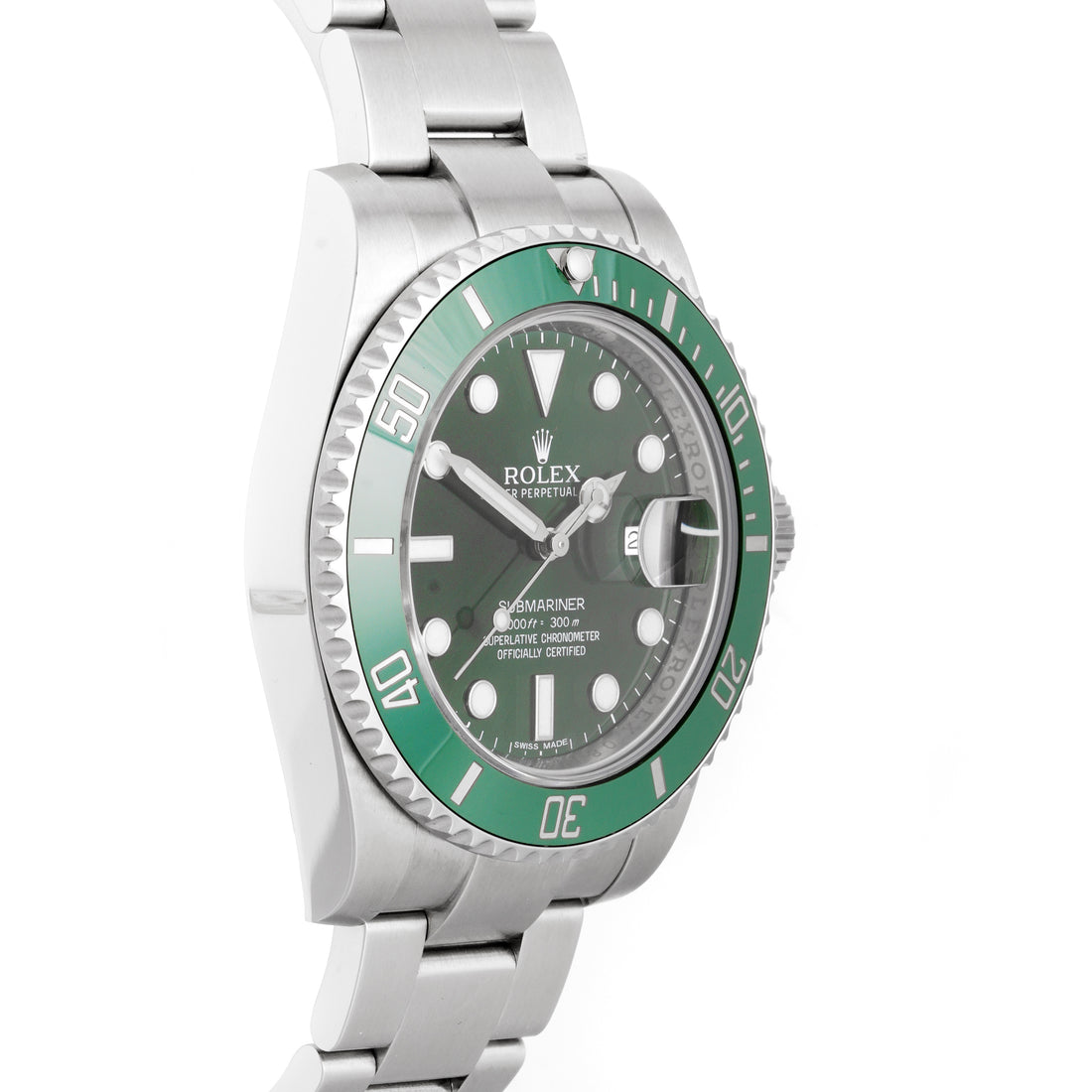 Rolex Submariner Hulk Green Dial on Oyster 116610LV Card 2017