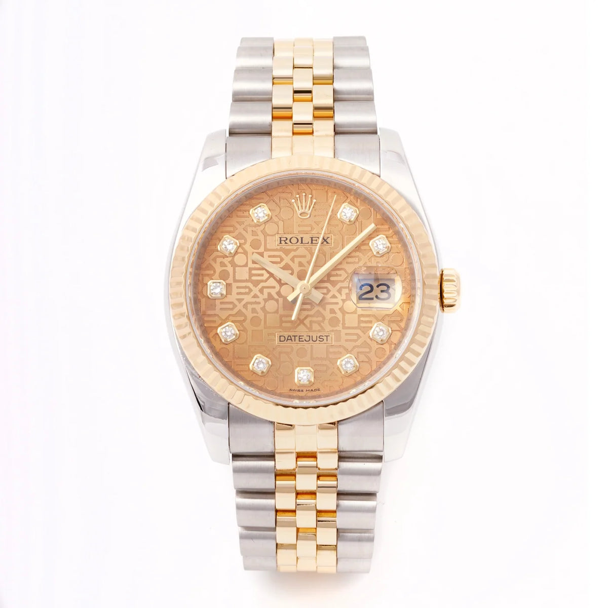 Rolex Datejust 36 Champagne Computer Diamond Dial 116233 on Jubilee