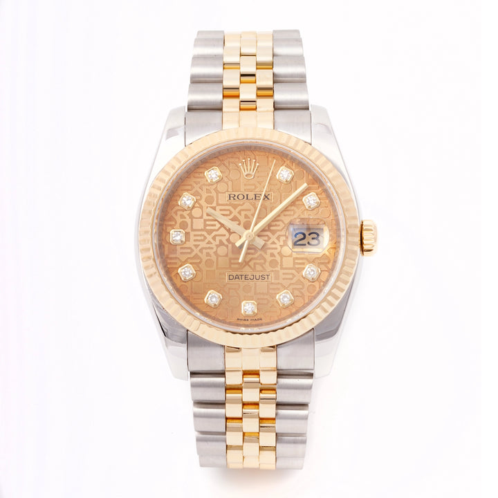 Rolex Datejust 36 Champagne computer diamond Dial on Jubilee 116233