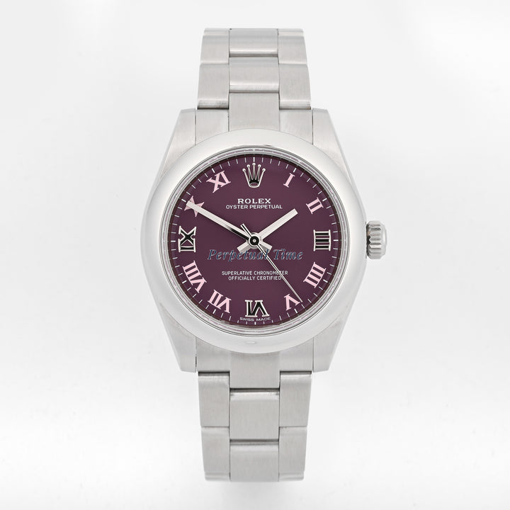 Rolex Oyster Perpetual Purple Dial on Oyster band 177200 Card 2012