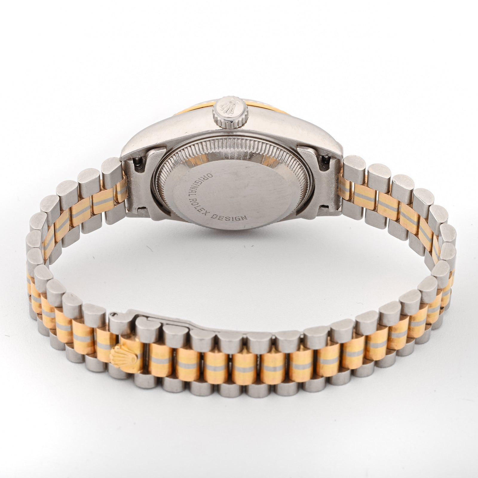 Rolex Datejust Lady President Tridor Champagne Diamond Dial on President 69179 Papers