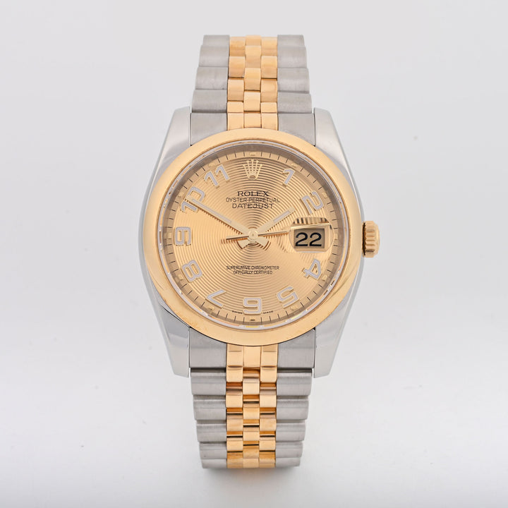 Rolex Datejust 36 Champagne arabic sun beam Dial on Jubilee band 116203