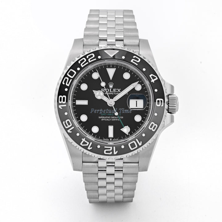 Rolex GMT-Master II Bruce Wayne Black Dial on Jubilee band 126710GRNR Card 2025