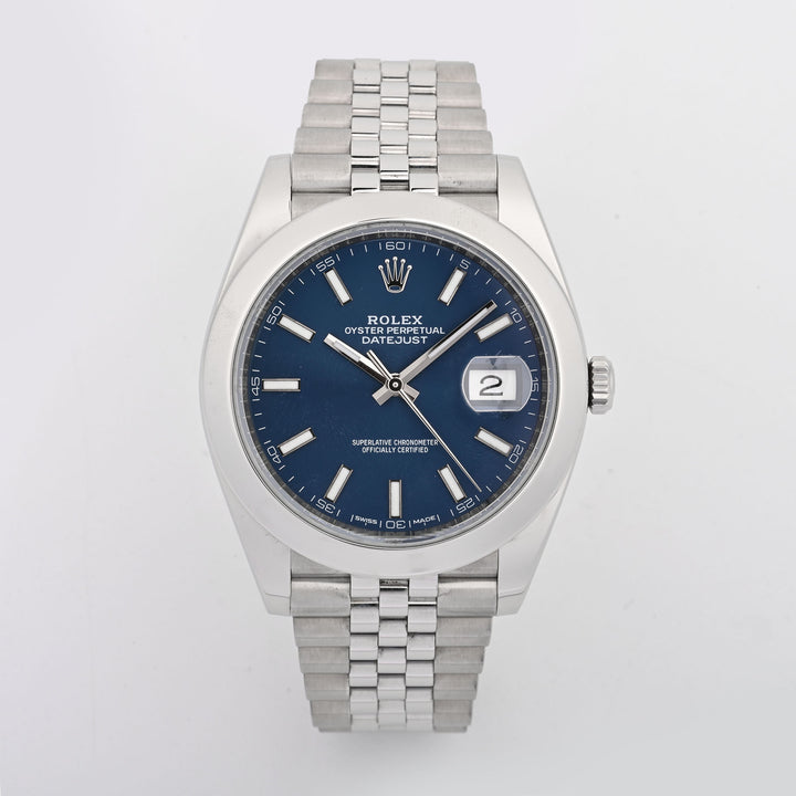 Rolex Datejust 41mm Stainless Steel Blue Index Dial on Jubilee band 126300 Card 2017