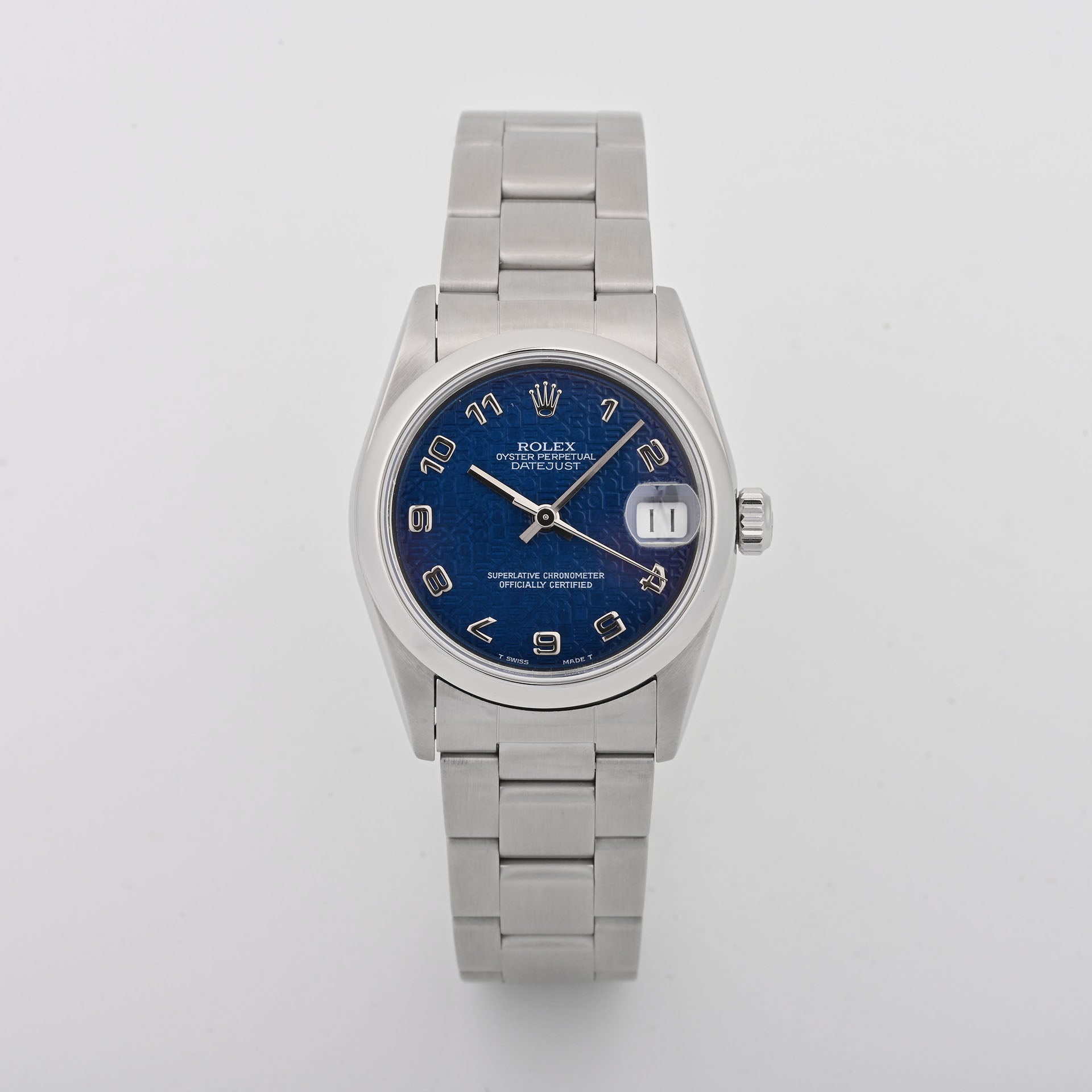 Rolex Datejust 31mm blue computer arabic Dial on oyster band 68240 Papers 1998