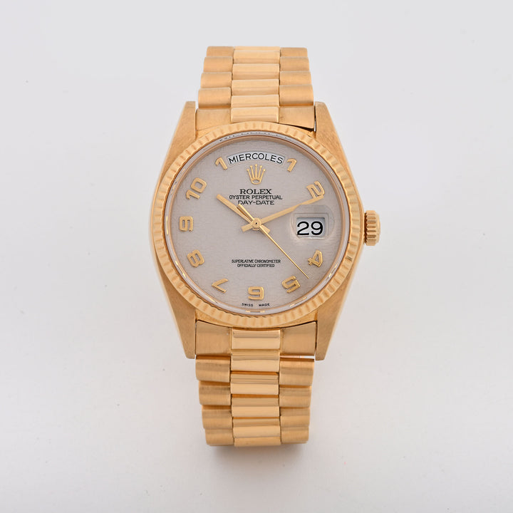 Rolex Day-Date 36mm Yellow Gold Computer Arabic Dial on President band 18038 Single Quick